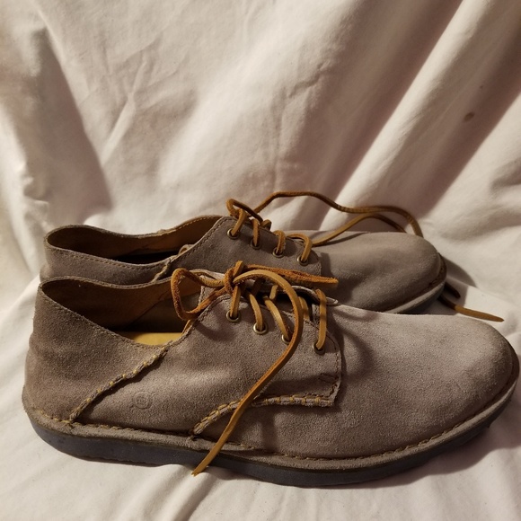 Born mens oxfords Gleason light gray suede 11 M